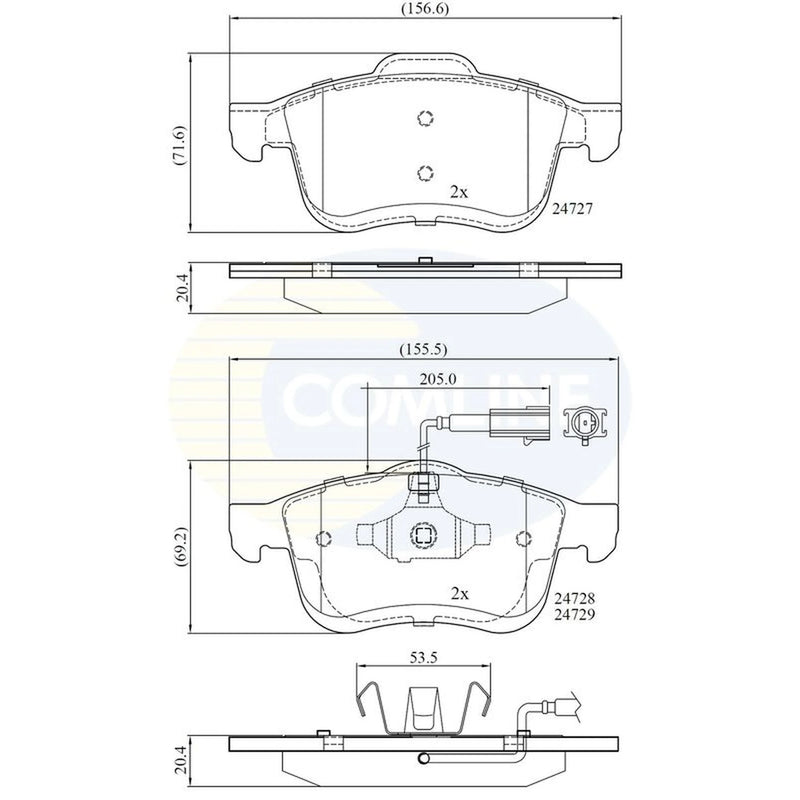 Comline 4 x Front Brake Pad Set CBP12032
