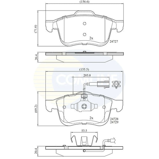 Comline 4 x Front Brake Pad Set CBP12032