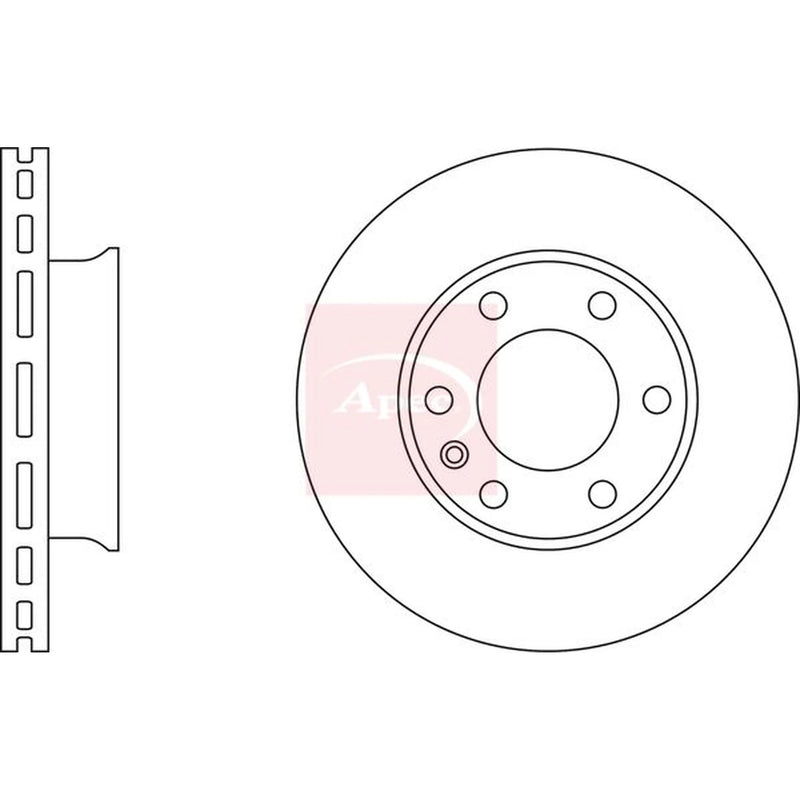 Apec 2 x Vented Front Brake Discs DSK2448