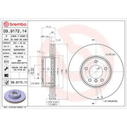 Brembo 2 x Internally Vented Front Brake Discs 09.9172.11