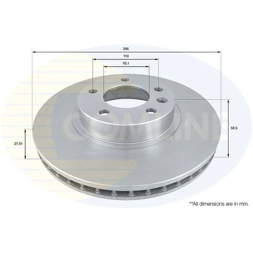 Comline 2 x Internally Vented Front Brake Discs ADC1118V