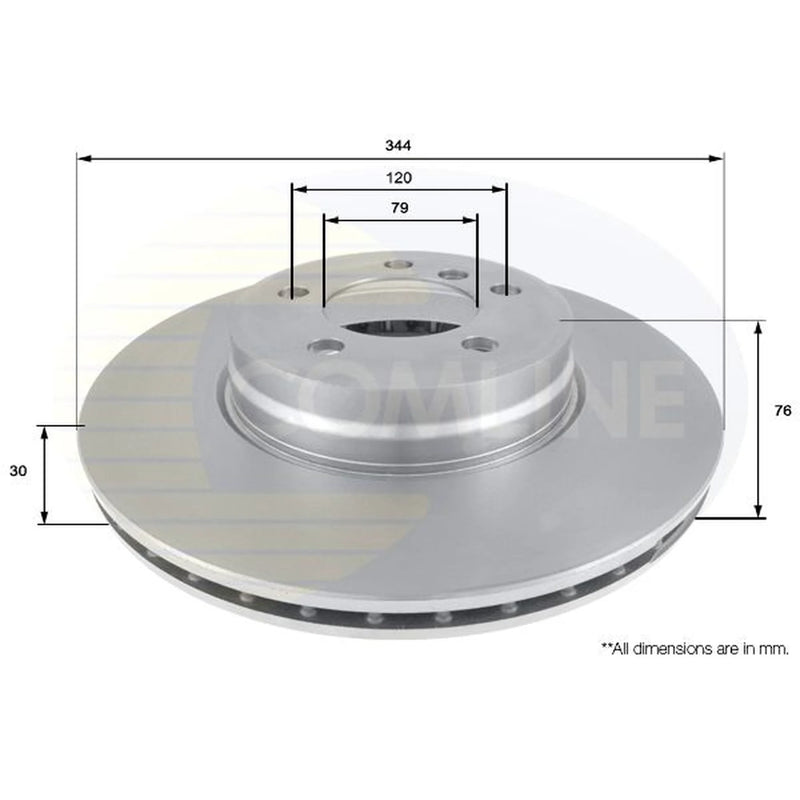 Comline 2 x Front Brake Discs ADC1322V