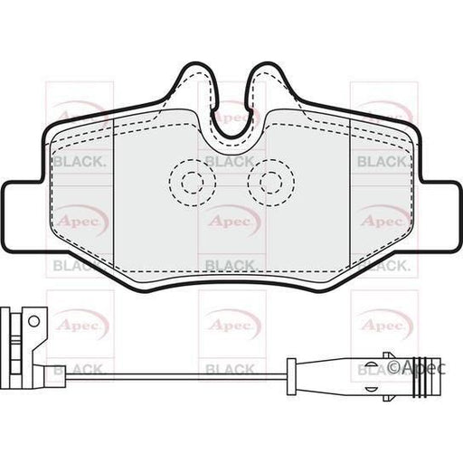 APEC Black Brake Pads (Rear) (R90) PAD1436B fits Mercedes-Benz Vito Viano Vito Apec  - Town Parts