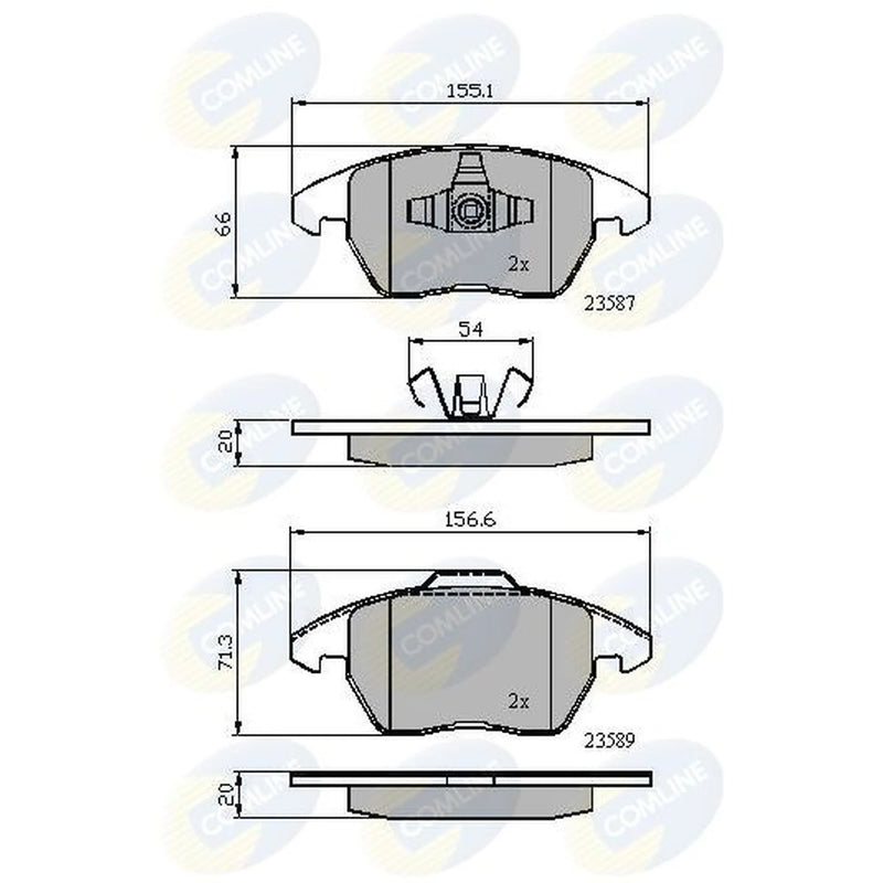 Comline 4 x Front Brake Pad Set CBP01224