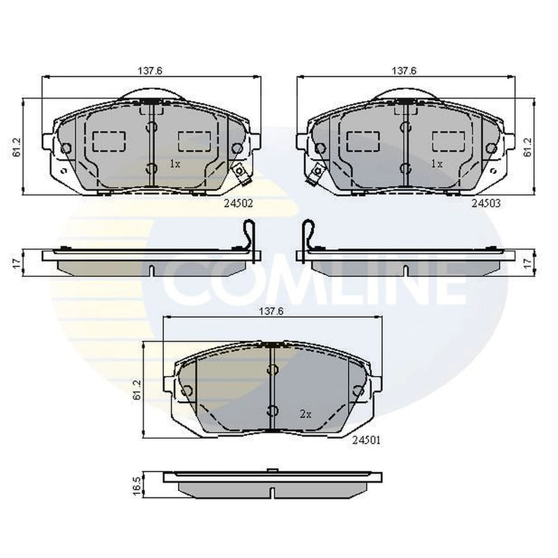 Comline 4 x Front Brake Pad Set CBP31768