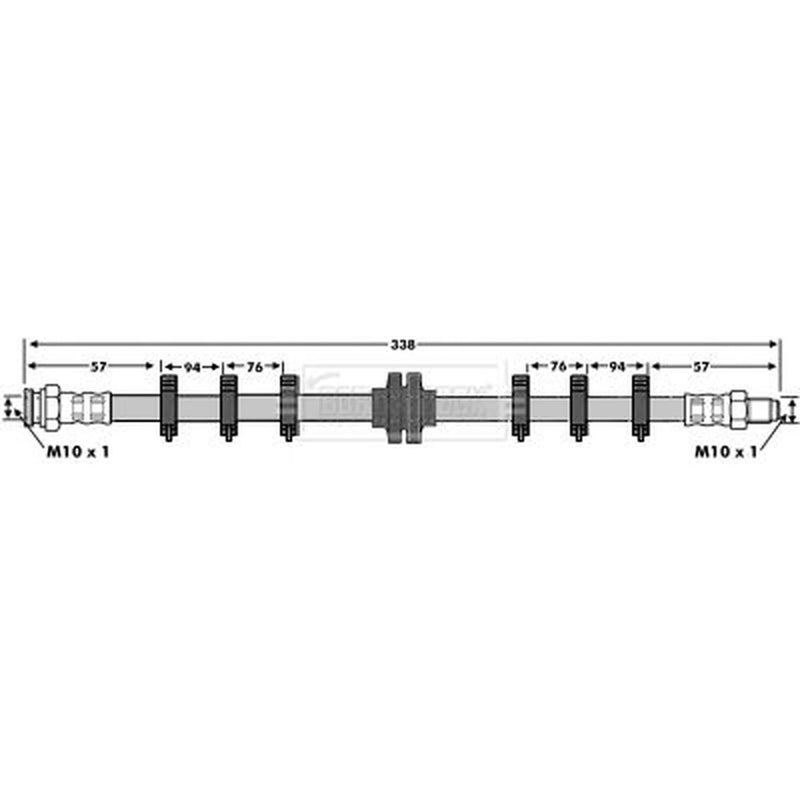 Borg & Beck Brake Hydraulic Hose Line Front Left BBH6099