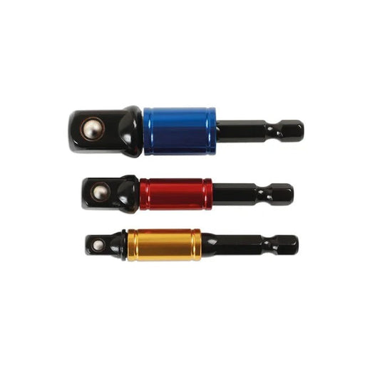 Laser Tools Socket Adaptor Set, Rotating Sleeve 1/4"D, 3/8"D, 1/2"D 3pc - PL