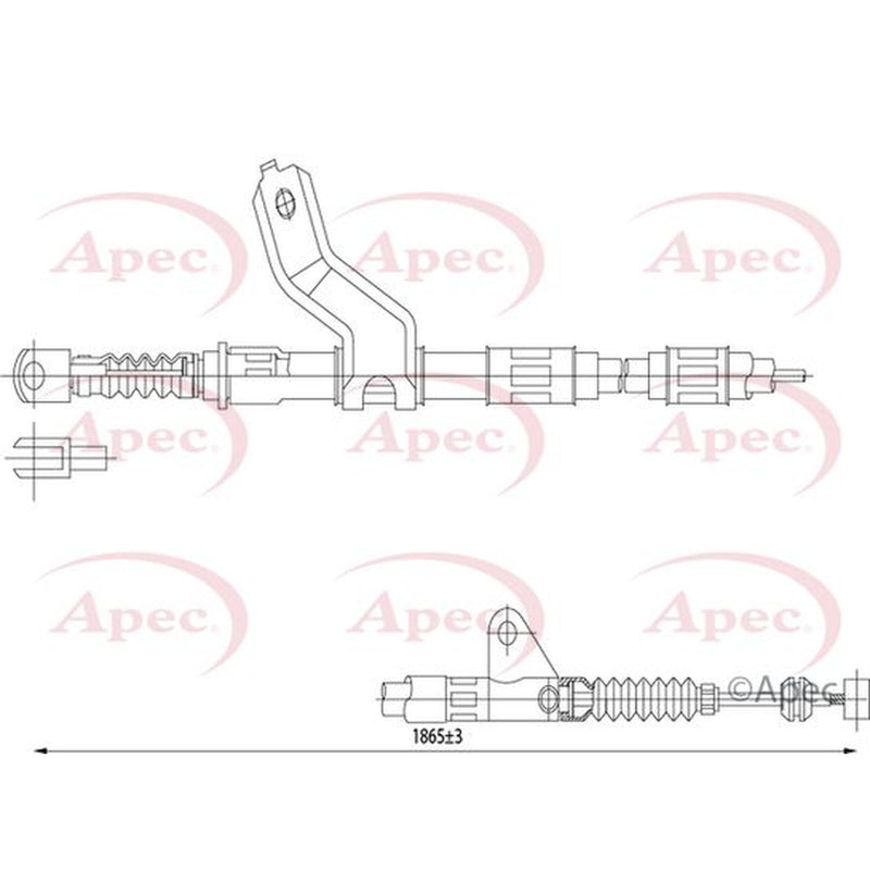 Apec Handbrake Cable Left Rear CAB1418