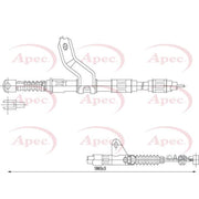 Apec Handbrake Cable Left Rear CAB1418