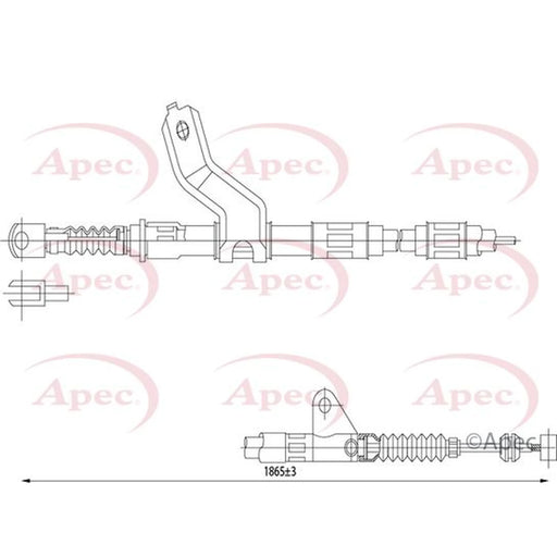 Apec Handbrake Cable Left Rear CAB1418
