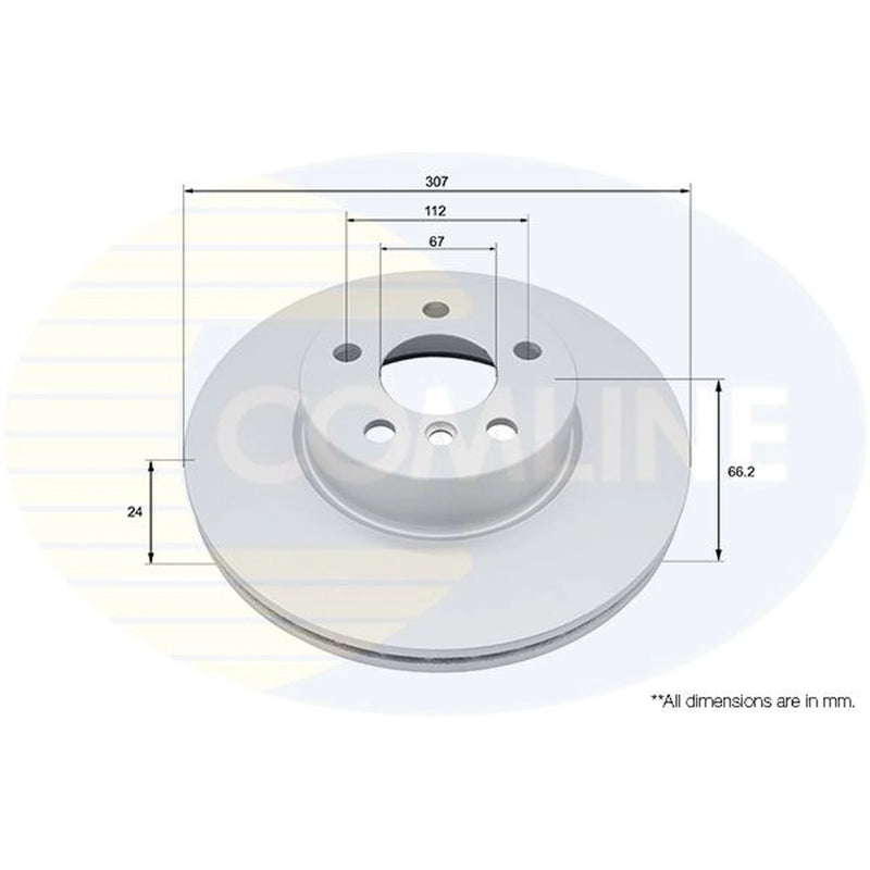 Comline 2 x Internally Vented Front Brake Discs ADC5053V