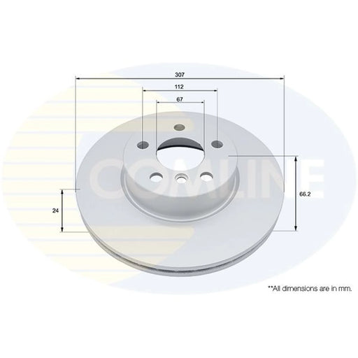 Comline 2 x Internally Vented Front Brake Discs ADC5053V