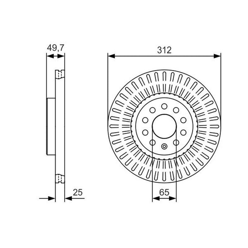 Bosch 2 x Vented Front Brake Discs 0 986 479 C29