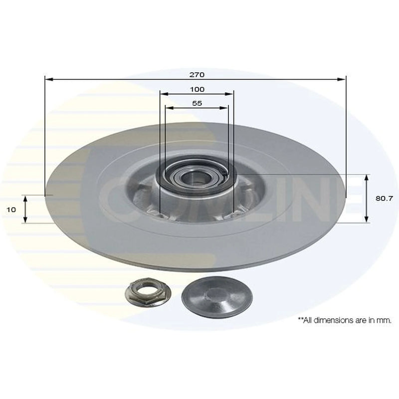 Comline 2 x Solid Rear Brake Discs ADC3003