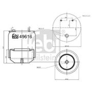 Febi Air Suspension Bellow 273mm Rear 49616