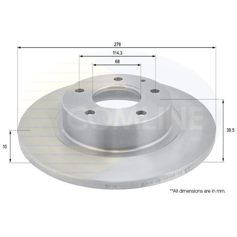 Comline 2 x Solid Rear Brake Discs ADC0474