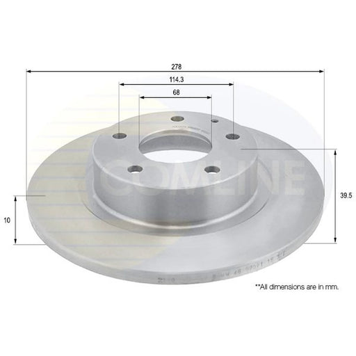 Comline 2 x Solid Rear Brake Discs ADC0474