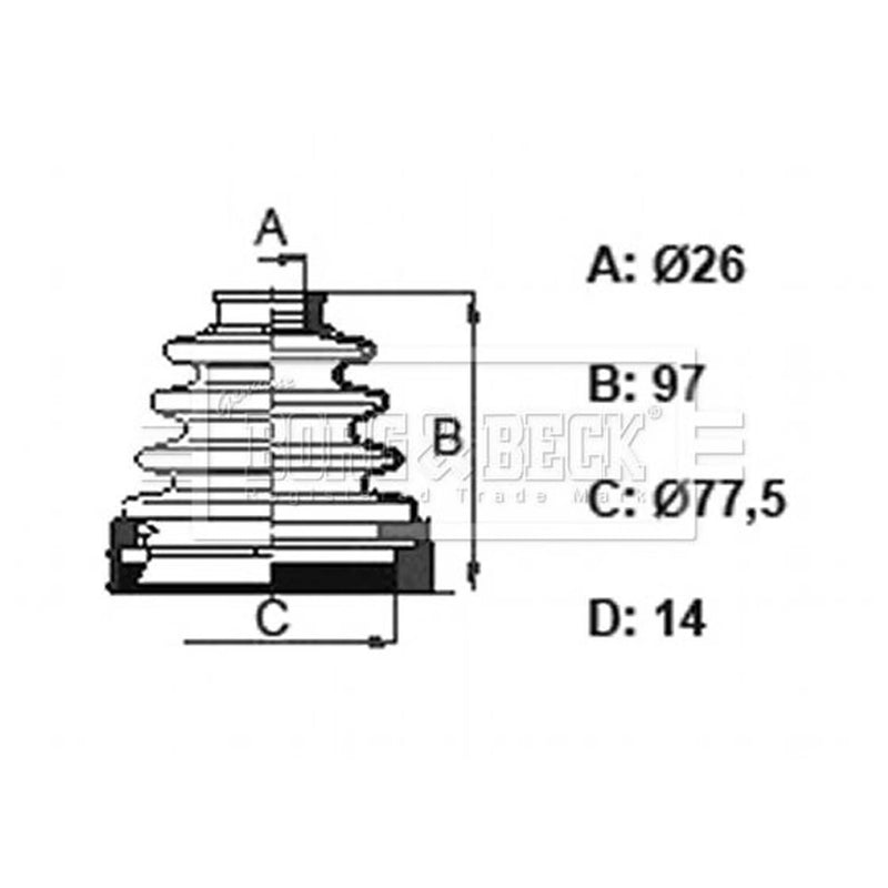 Borg & Beck Drive Shaft Bellow Kit Front Left BCB6158
