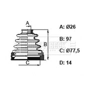 Borg & Beck Drive Shaft Bellow Kit Front Left BCB6158