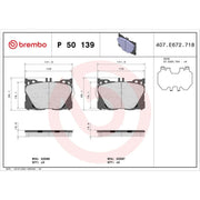 Brembo 4 x Front Brake Pad Set P50139