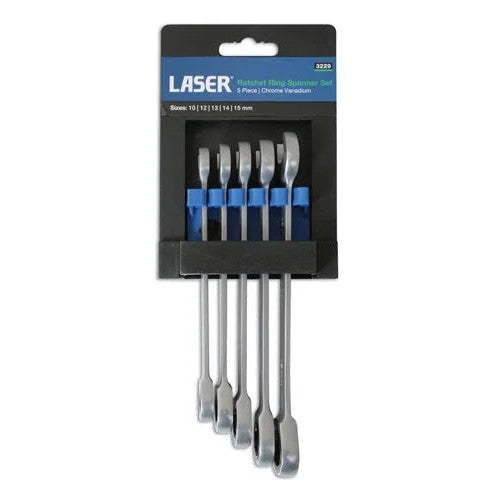Laser Tools Ratchet Ring Combination Spanner Set 5pc - PL