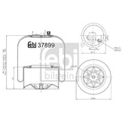Febi Air Suspension Bellow 179mm Rear Right 37899