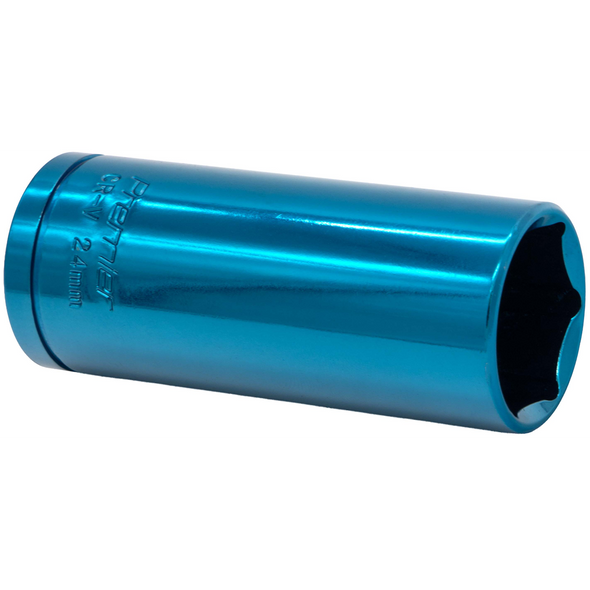 Sealey 1/2"Dr Coloured Socket 24mm (Light Blue)