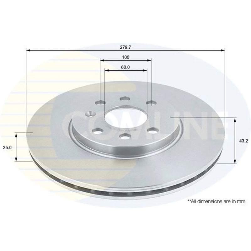 Comline 2 x Front Brake Discs ADC1131V