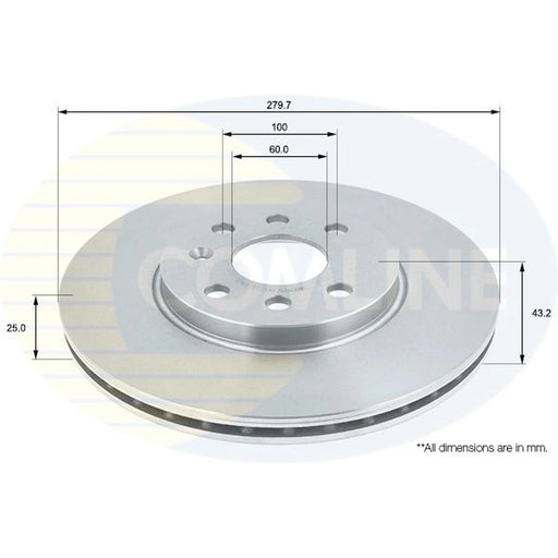 Comline 2 x Front Brake Discs ADC1131V