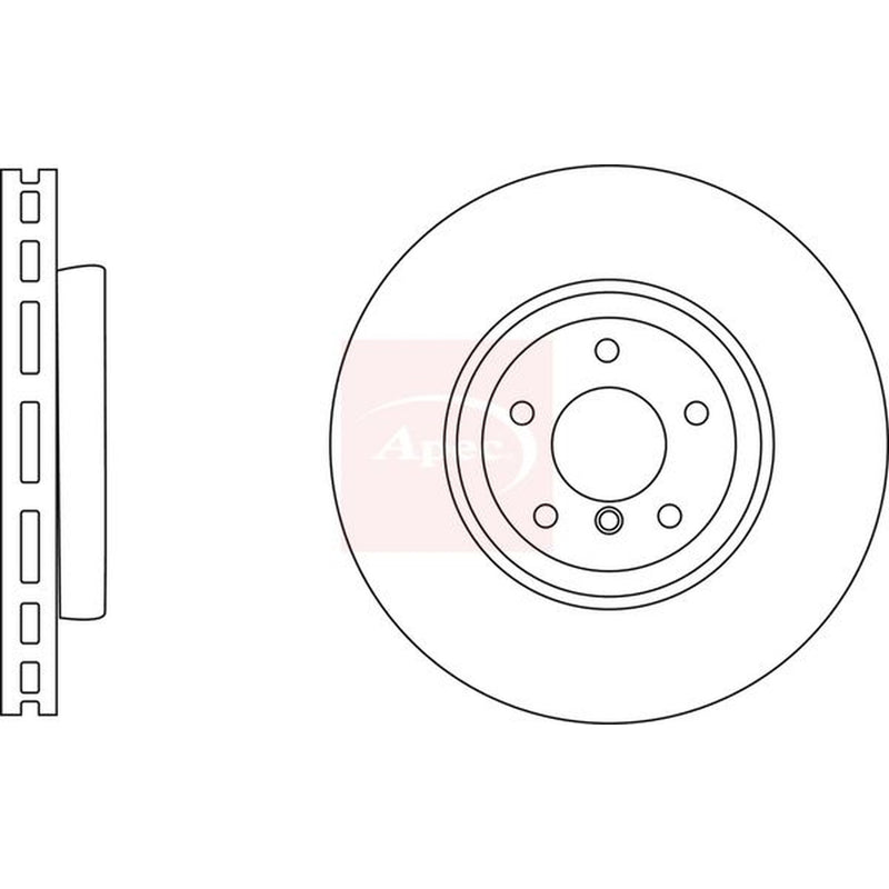 Apec 2 x Vented Rear Brake Discs DSK3162
