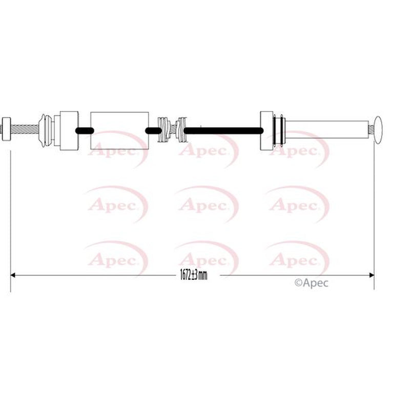 Apec Handbrake Cable Right Rear CAB1209
