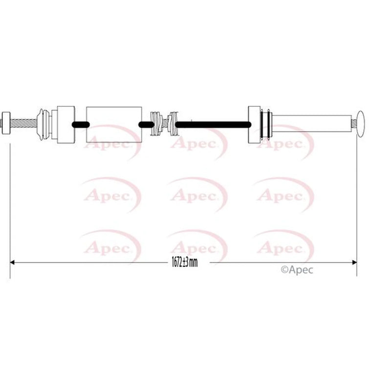 Apec Handbrake Cable Right Rear CAB1209