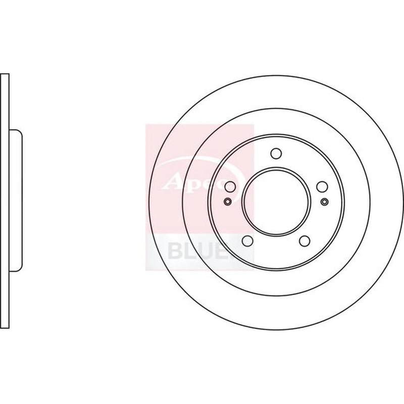 Apec 2 x Solid Rear Brake Discs SDK7340-x2