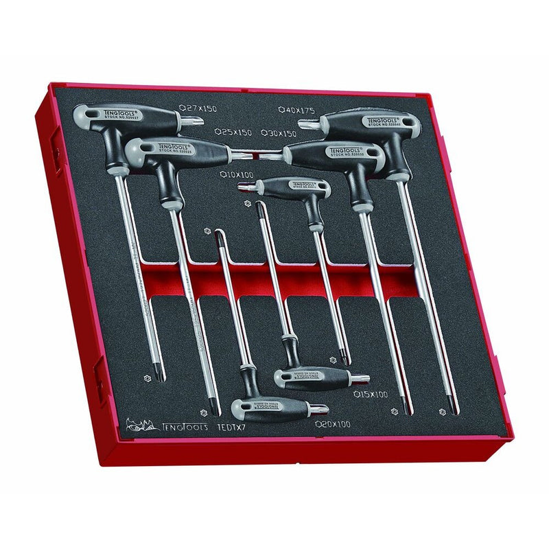 Teng Tools T-Handle TX Key Set FOAM2 7 Pieces
