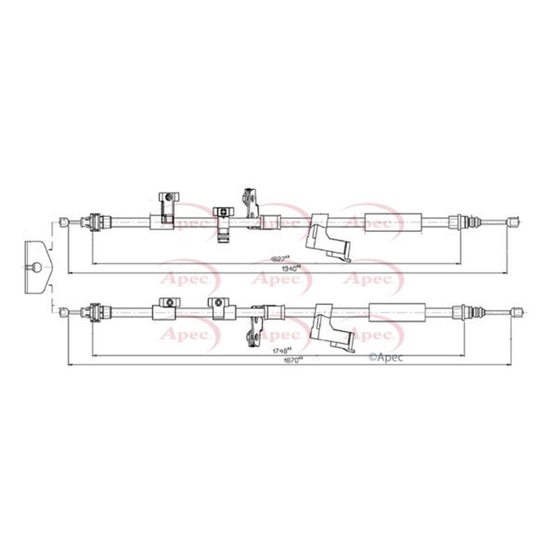 Apec Handbrake Cable Left Rear CAB1125