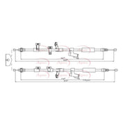 Apec Handbrake Cable Left Rear CAB1125