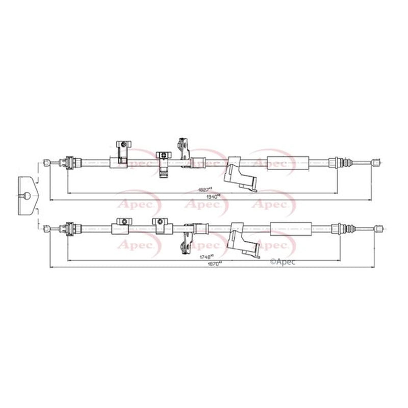 Apec Handbrake Cable Left Rear CAB1125