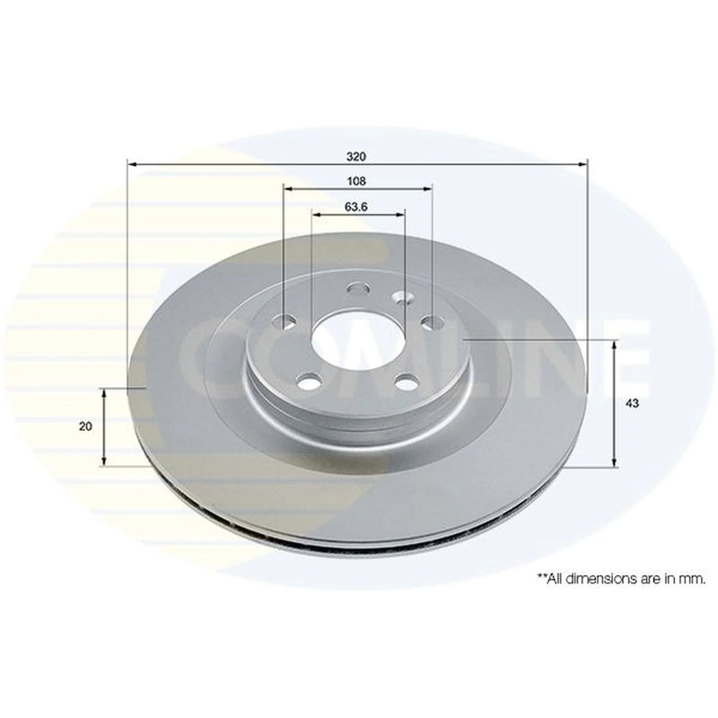 Comline 2 x Internally Vented Rear Brake Discs ADC2924V