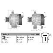 Denso Car Alternator 12V DAN973