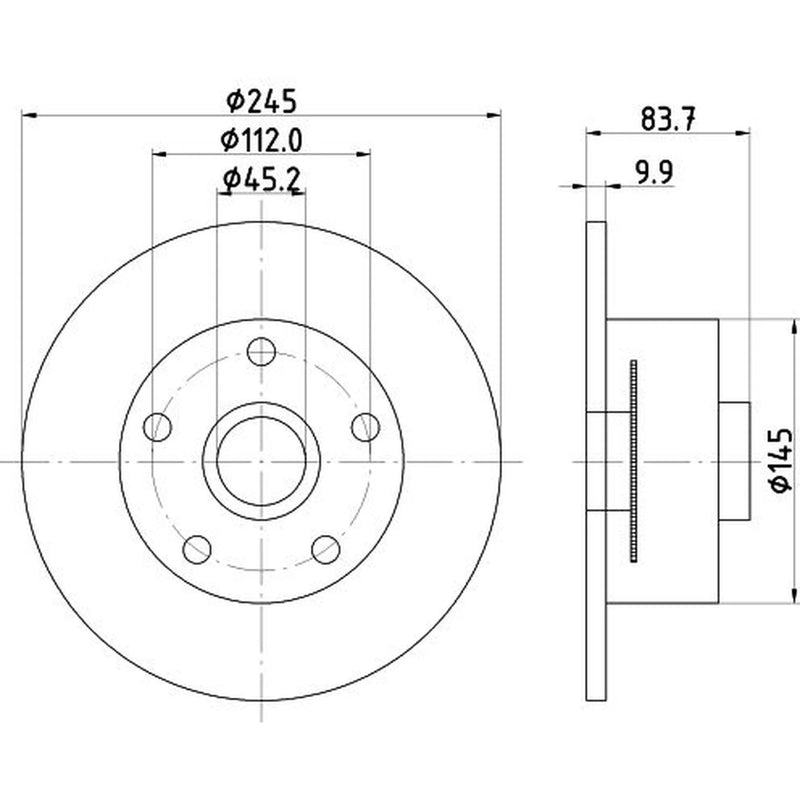 DON 2 x Solid Rear Brake Discs PCD18481