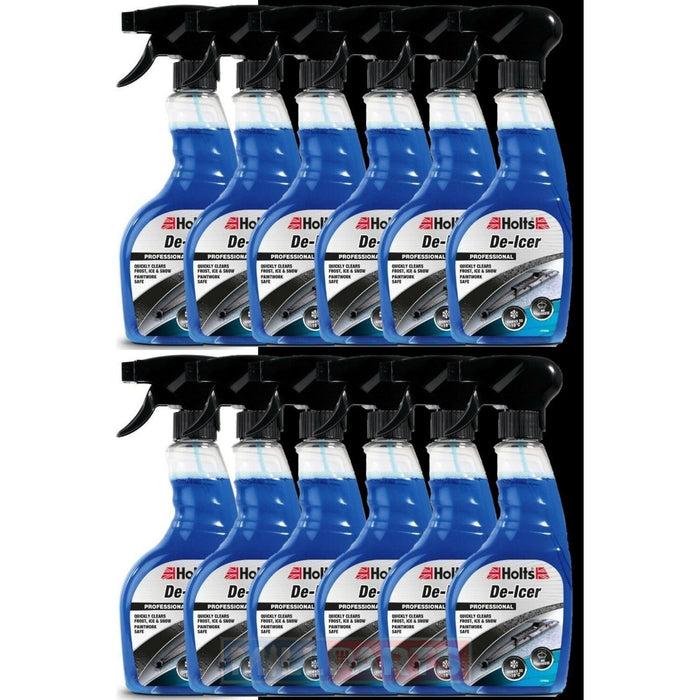12x Holts Car De-Icer Spray Melts Windscreen Ice Frost Snow Winter De icer 500ml Holts  - Town Parts