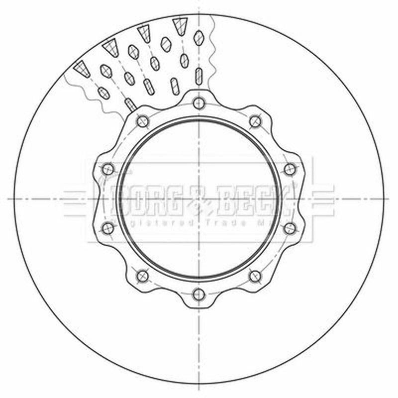 Borg & Beck 2 x Vented Rear Brake Discs BBD32638