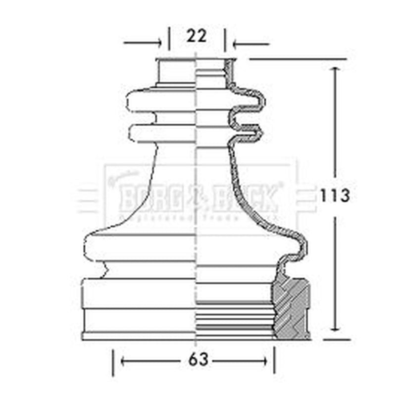 Borg & Beck Drive Shaft Bellow Kit Front Left BCB2770