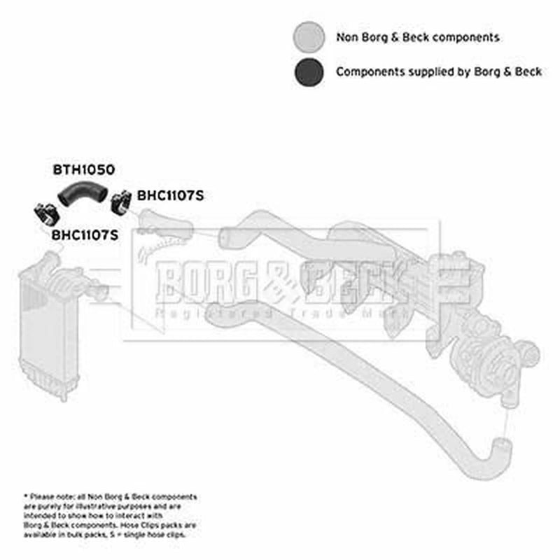 Borg & Beck Intercooler Turbo Charge Air Hose Front BTH1050