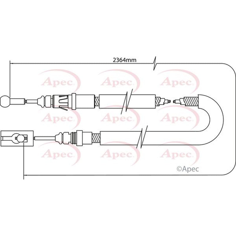 Apec Handbrake Cable Left Rear CAB1054