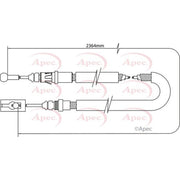 Apec Handbrake Cable Left Rear CAB1054