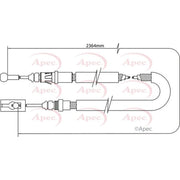 Apec Handbrake Cable Left Rear CAB1054