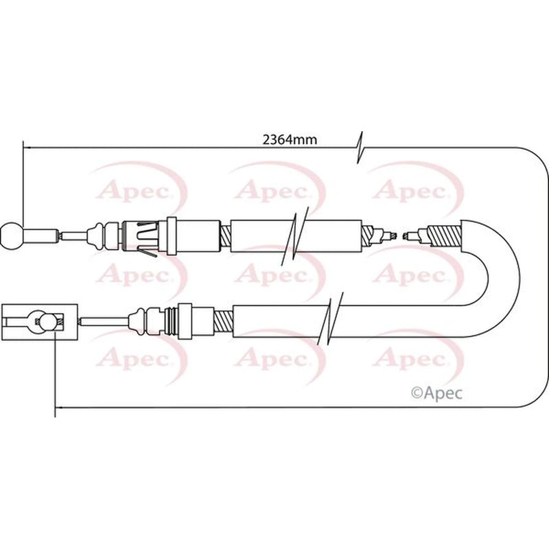 Apec Handbrake Cable Left Rear CAB1054
