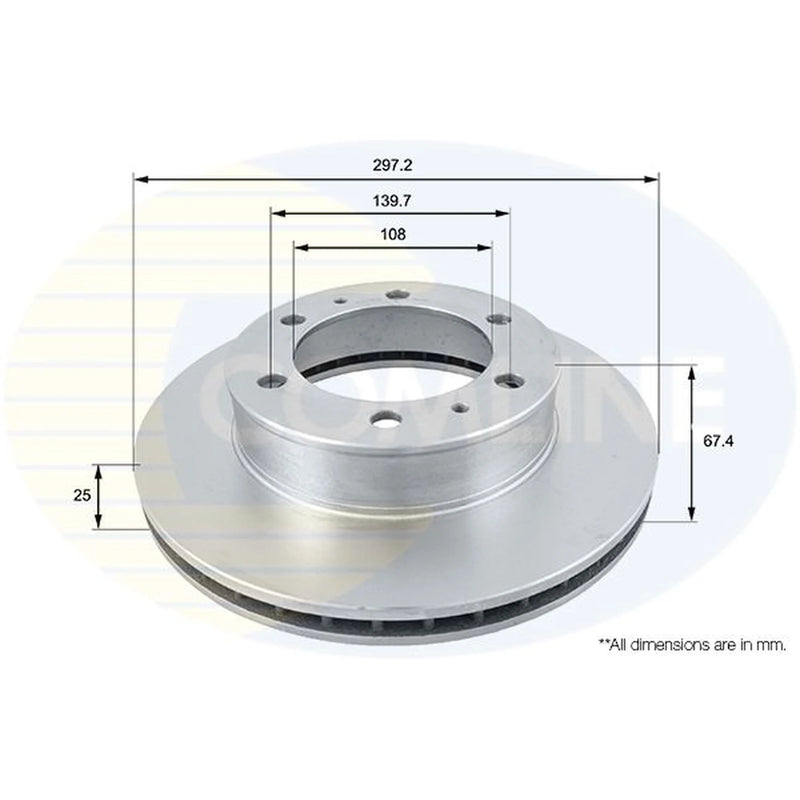 Comline 2 x Front Brake Discs ADC01169V