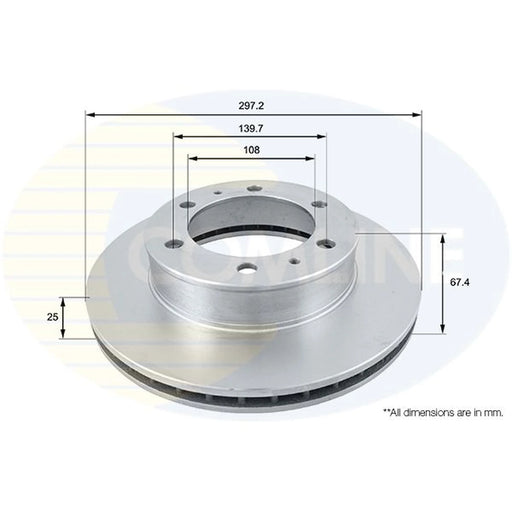 Comline 2 x Front Brake Discs ADC01169V